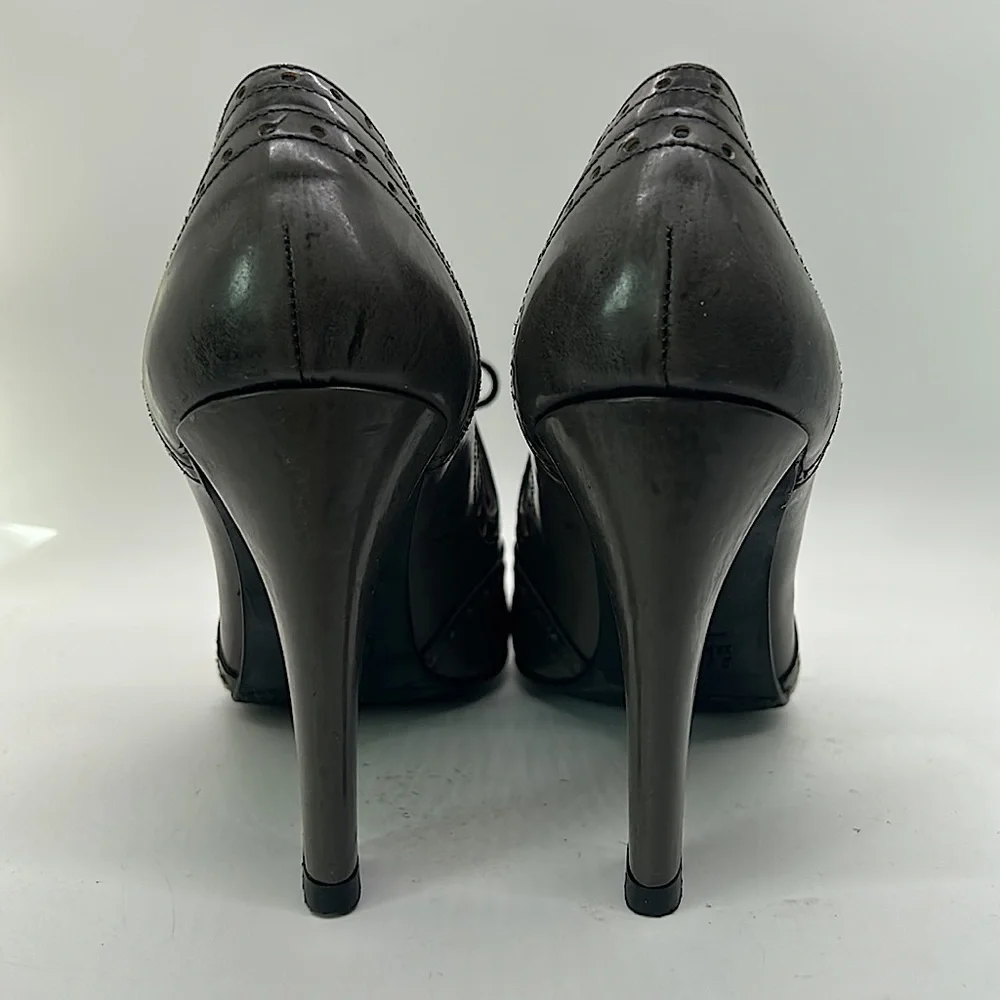 Stuart Weitzman Sexy Dark Gray Leather Heel Ankle Booties Shoes **Size 7.5**🔥🔥 - Picture 5 of 11
